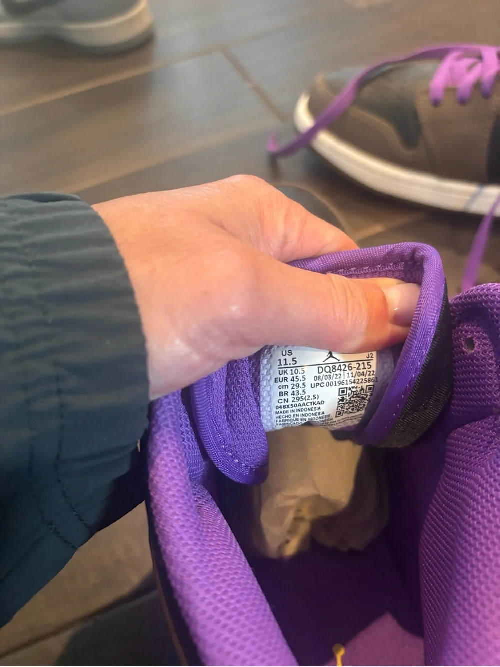 Jordan High-Top Sneakers in Purple and Brown with White Midsole